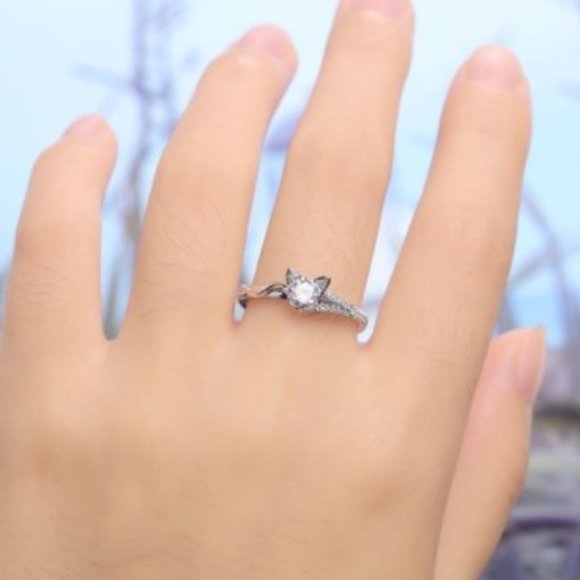 TT-Cat Ears Silver Tone and Rhinestone Ring - Picture 5 of 8